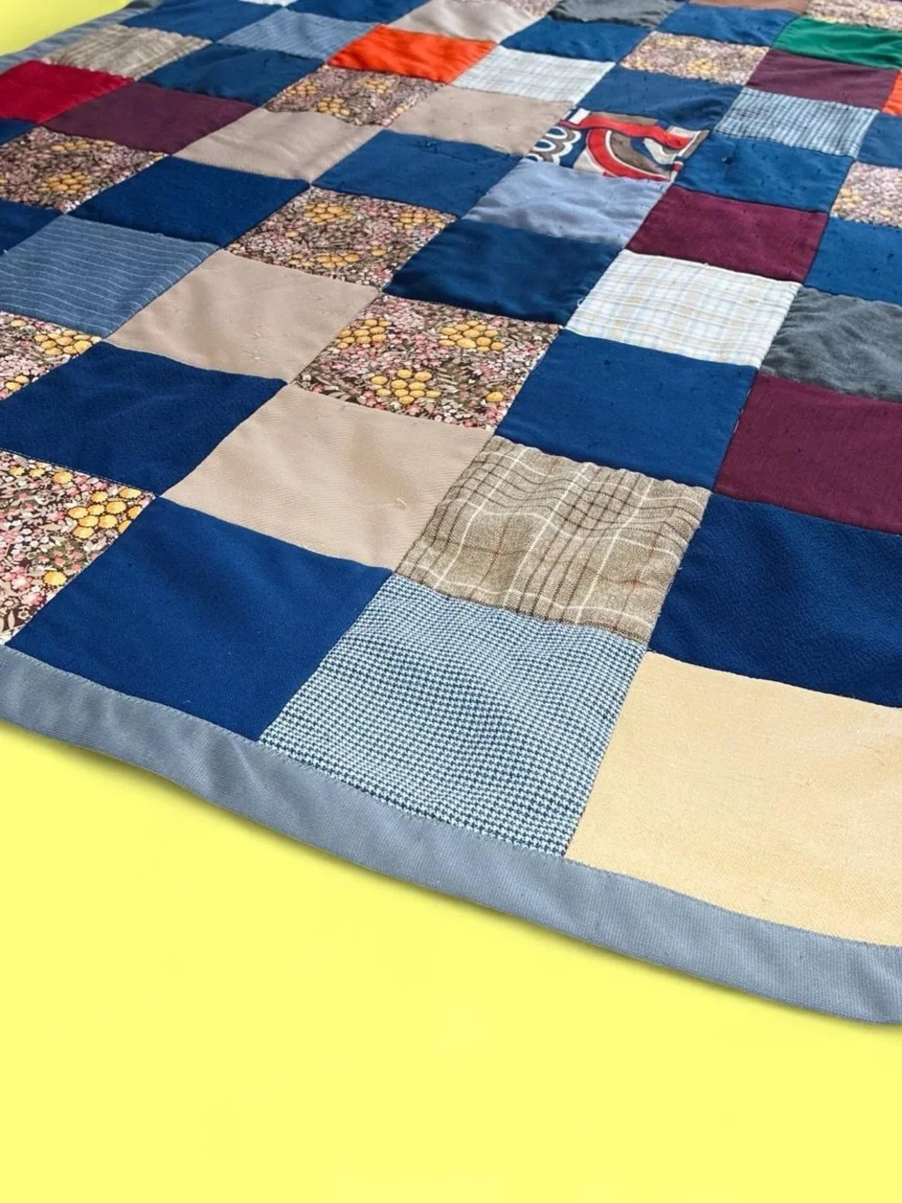Vintage 70’s Handmade Colorful Patchwork Farmhouse Hippie Quilt